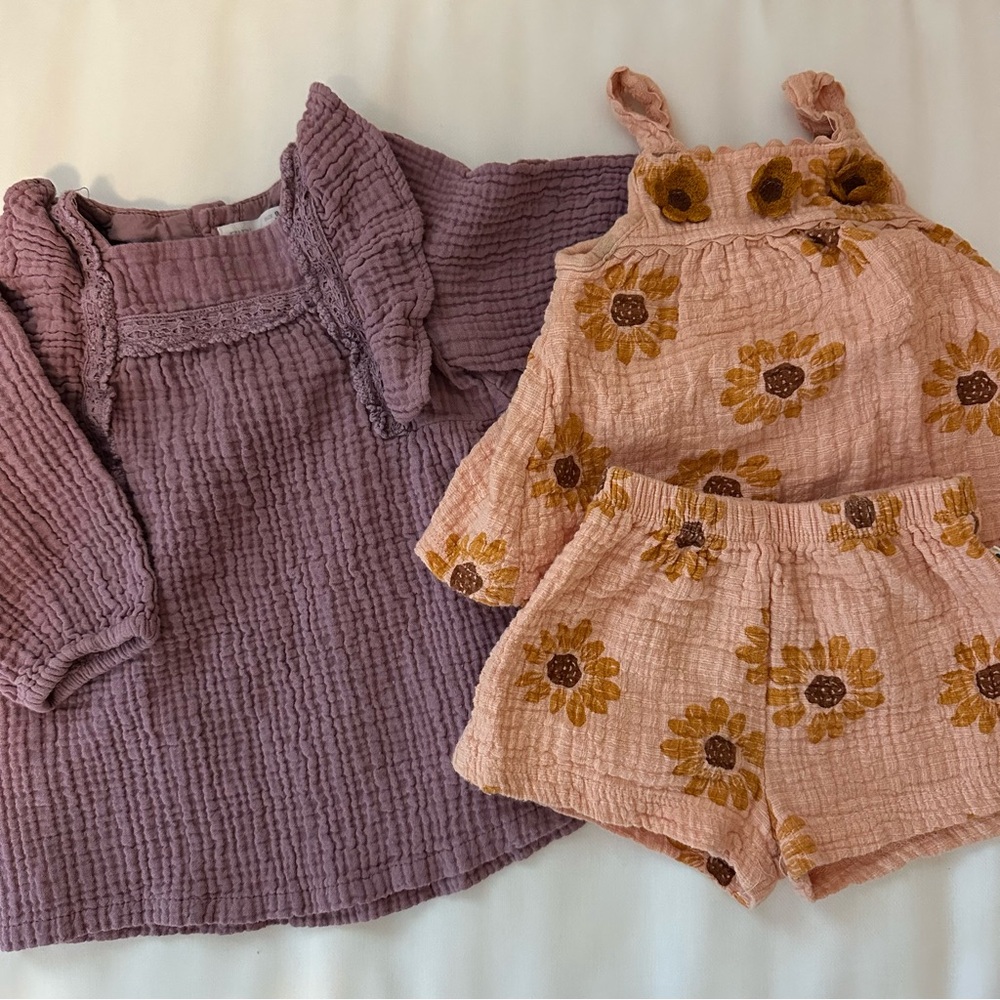 Zara and Bear+Rabbit muslin girl outfits